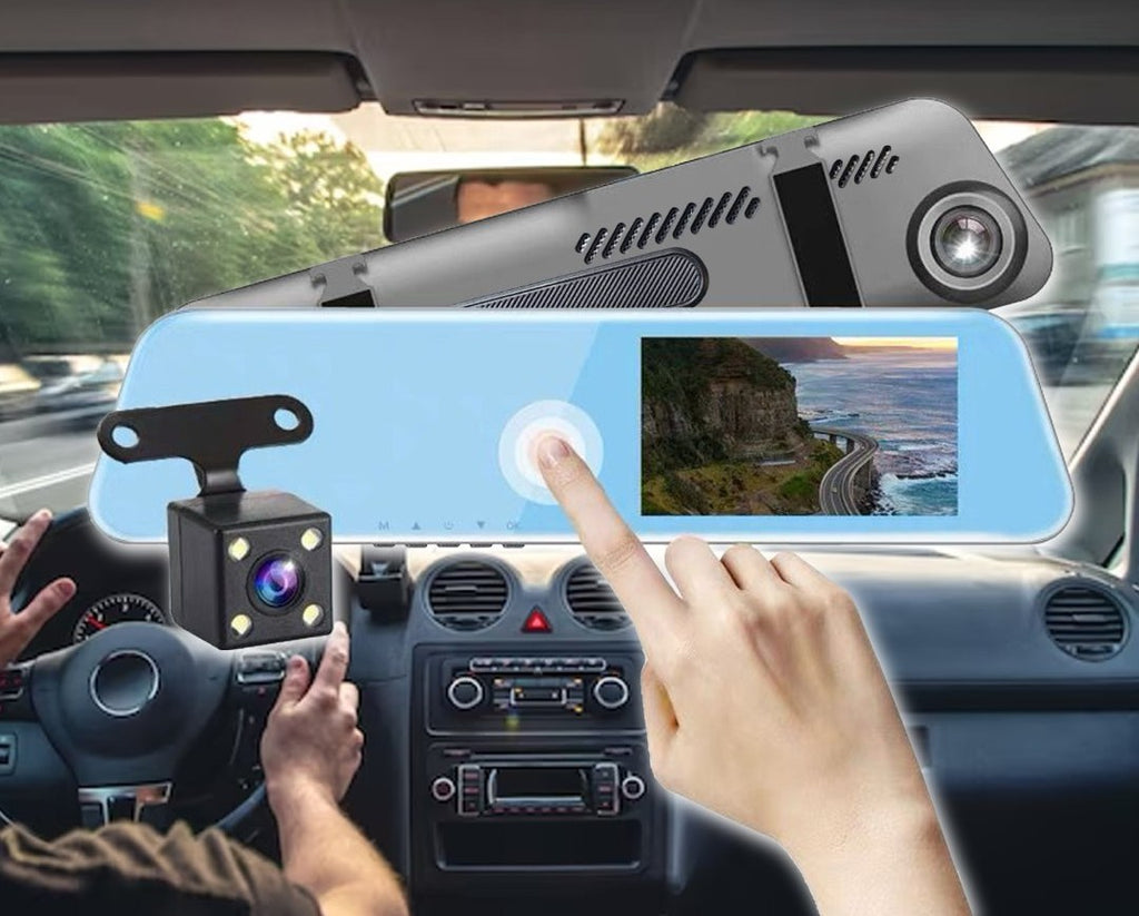 Espejo retrovisor 4 en 1 Pantalla Táctil